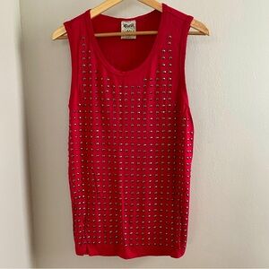 Vocal | Women’s M, Studded Sleeveless Top, Raw Hem Edges